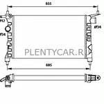 Радіатор 285 mm OPEL Combo / Corsa B / Tigra A