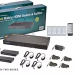 Матричный коммутатор HDMI 4×4 сат5/6 на 40метров с пультом ДУ