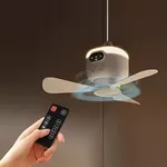 Навісний акумуляторний вентилятор,  з підсвічуванням та дист.керуванням