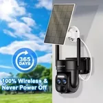 Сонячна Wi-Fi камера безпеки 1080p з кольоровим нічним баченням,  прожектором,  сиреною та двостороннім зв’язком