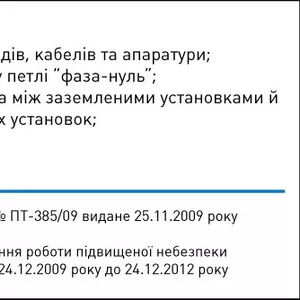 Электролаборатория.Замеры сопротивления изоляции.(098)682-00-80 Киев.