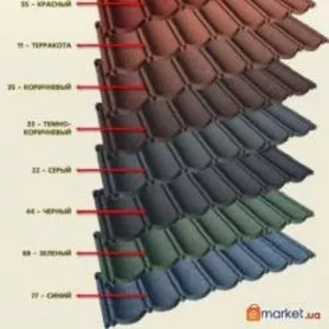 Элитная металлочерепица с каменной посыпкой .