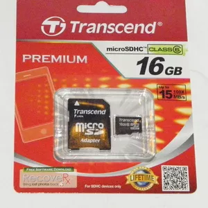 Продам карту памяти mikroSD Transcend на 16 GB   адаптер