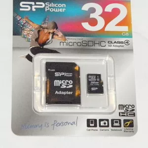 Карта памяти mikroSD Silikon Power на 32 GB + адаптер