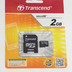 Карта памяти mikroSD Transend на 2 GB + адаптер