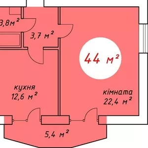 Просторная 1-комнатная квартира в г. Ирпень