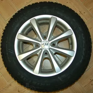 4 шины на дисках зима 205/65/r15 6мм пробег 10 тыс.км