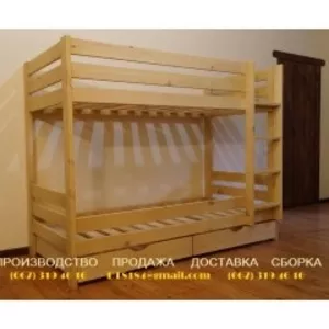 Детская двухъярусная кровать с 2-ящиками