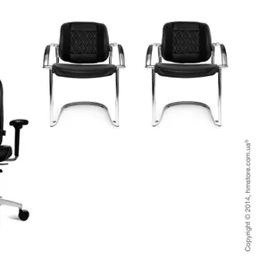 Комплект: офисное кресло для руководителя + 2 стула для посетителей