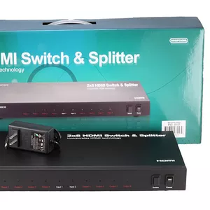 Матричный коммутатор HDMI 2х8,  свитч и сплиттер