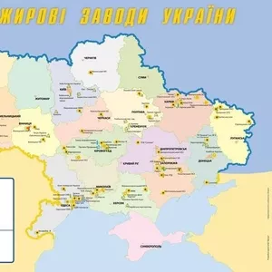Карта масложировых заводов Украины