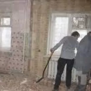 Демонтаж стен,  пола,  штукатурки,  плитки,  Вывоз стройму