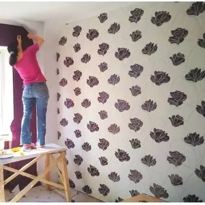 Поклейка обоев шпалер Киев Ремонт квартир 