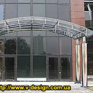 Лестницы,  ограждения,  козырьки. Нержавейка,  ковка,  стекло