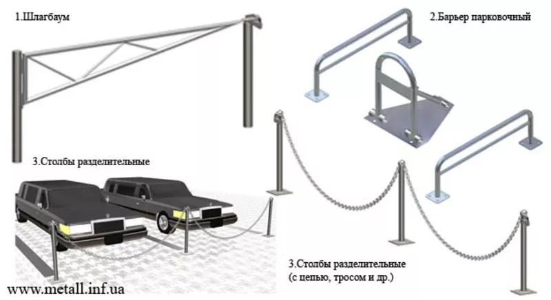 Складные парковочные барьеры «Бабочка» и складные столбики 9