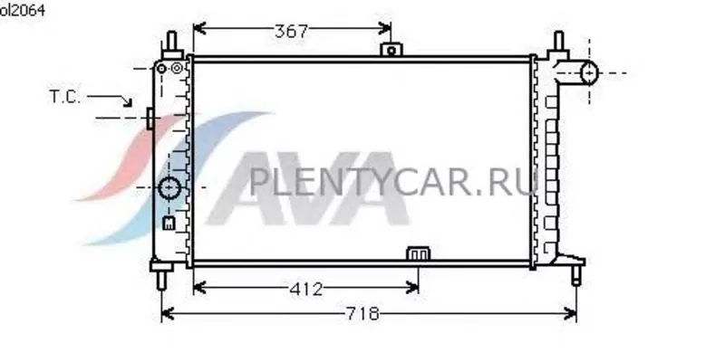 Радіатор 318 mm OPEL Kadett E
