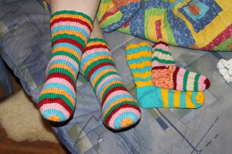 Вязаные тёплые носки спицами под заказ Бровары,  Киев. Ручная вязка.  3