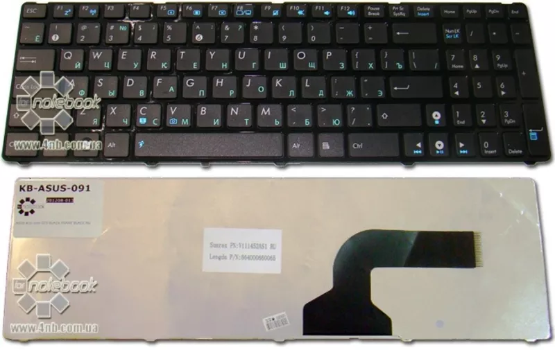 Клавиатура для ноутбука ASUS K52 Black RU 2