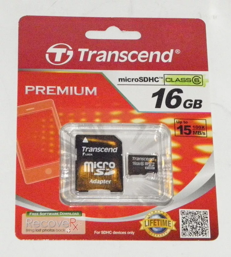 Продам карту памяти mikroSD Transcend на 16 GB   адаптер