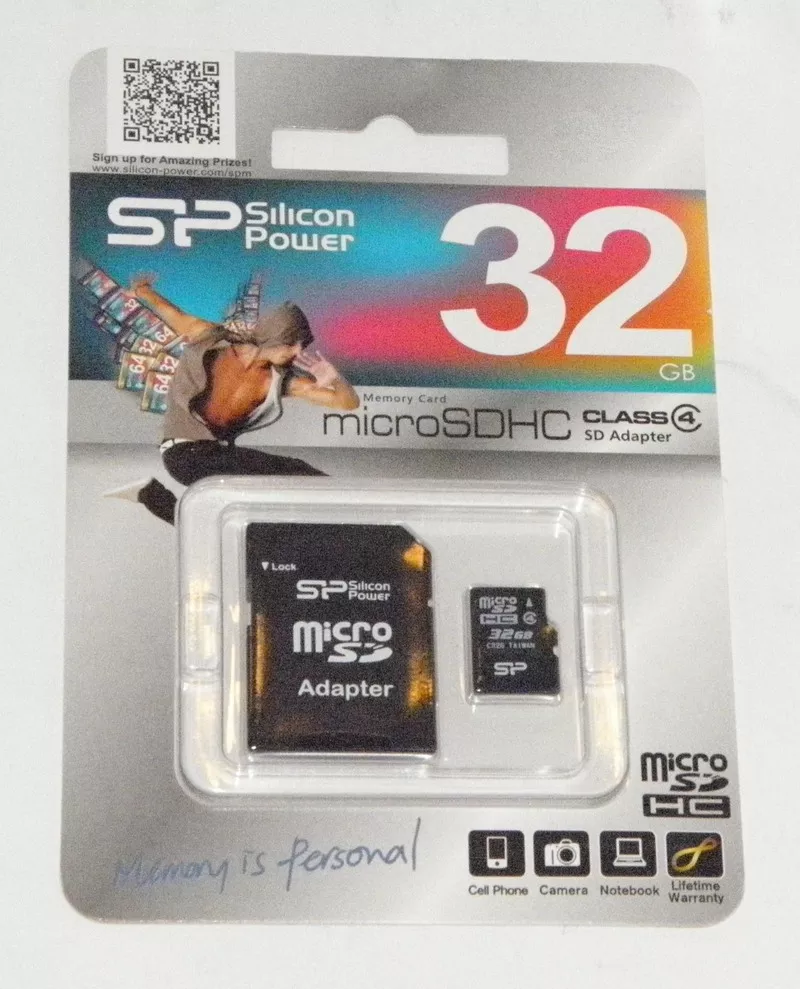 Карта памяти mikroSD Silikon Power на 32 GB + адаптер