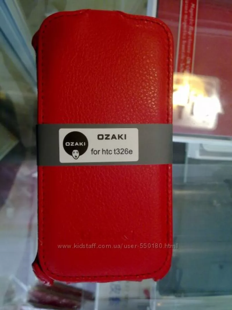  Чехол книга для HTC Desire SV Ozaki,  кожа,  белый,  красный цвета 
