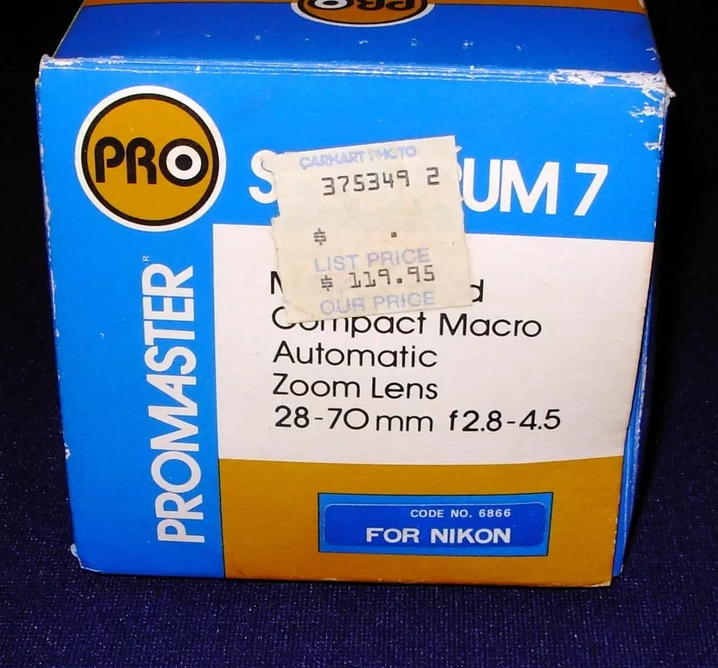 Promaster Spectrum 7  28-70mm 1:2.8-4.5 MC (Multi-Coated) Macro 1:4  б 2