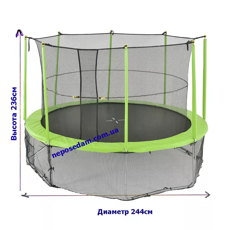   Детский батут 244см,  сетка 