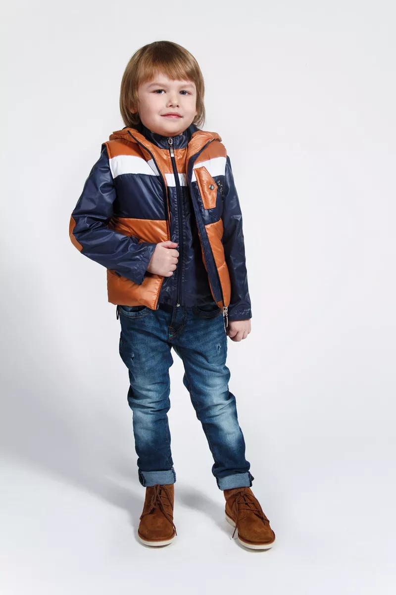 Куртка демисезонная для мальчика с жилеткой Модный карапуз