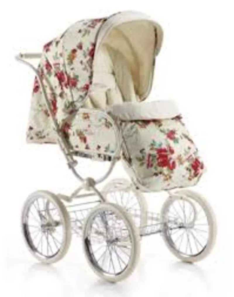 Классическая коляска Goodbaby Katarina C605 2 в 1 WMDL, белая в цветы. 