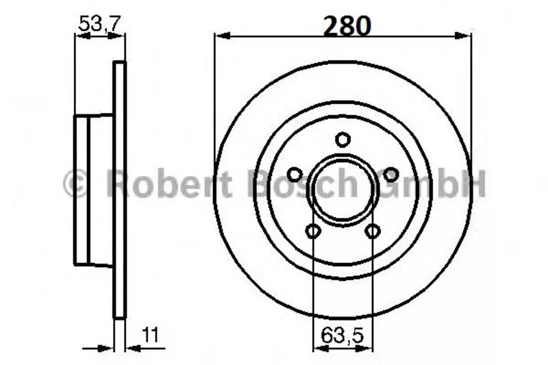 Задний диск на Ford Tansit ТМ Roadhous 280 мм 2