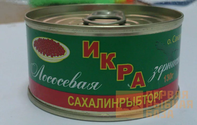 Красная икра в железной банке