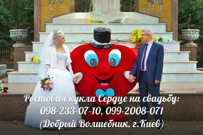 Доставка цветов,  подарков,  Сердце-курьер,  ростовая кукла Сердце,  Киев 3