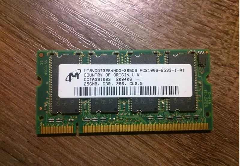 Продам память DDR 256МB для ноутбука