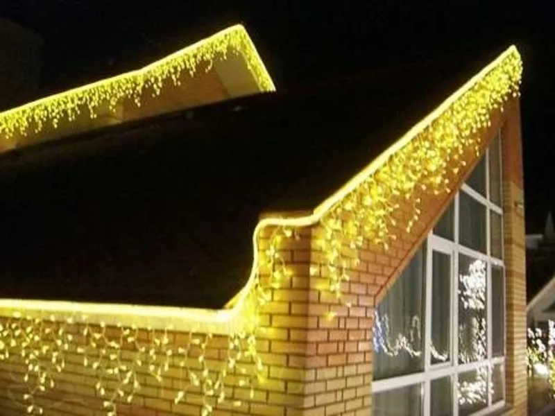 Новогоднее оформление зданий,  новогодняя подсветка.Монтаж гирлянд. 3