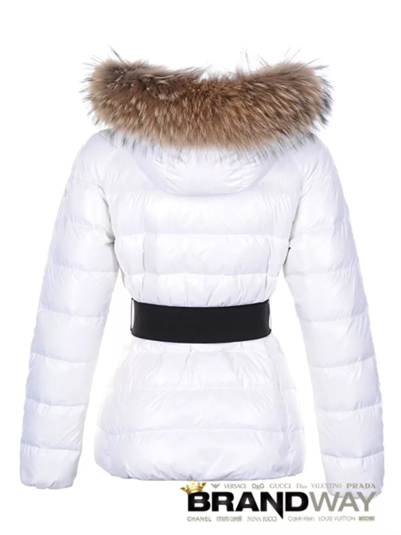 Белый женский пуховик с поясом Moncler Gene 2