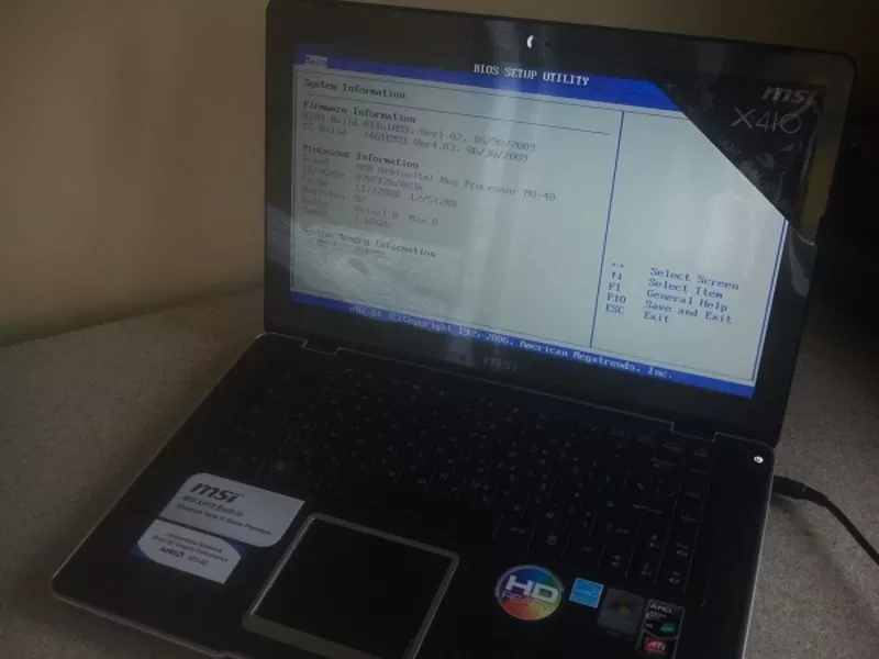 Продам ноутбук MSI X410