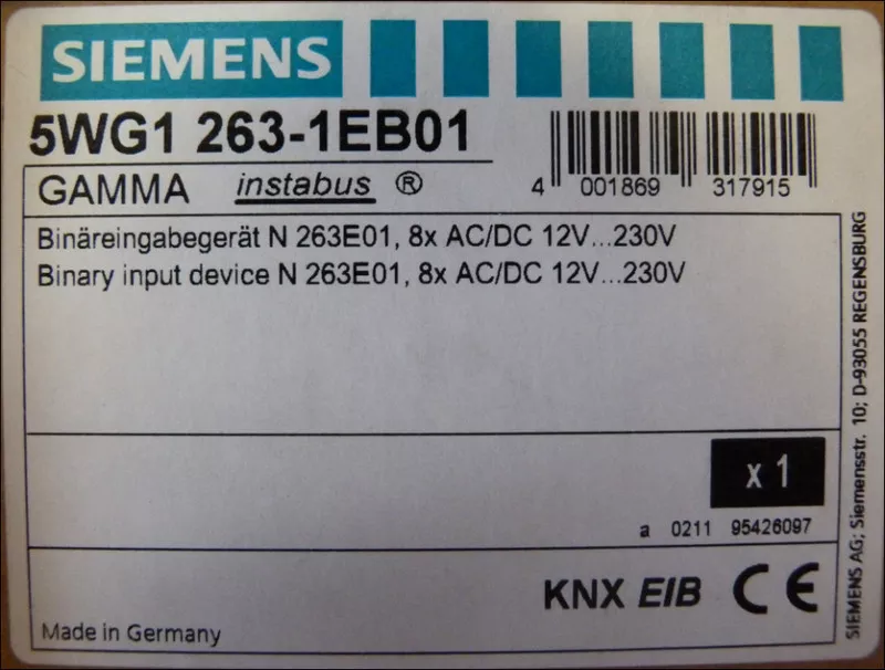 Siemens Модуль дискретных 8 входов(12..230~)5WG1 263-1EB01