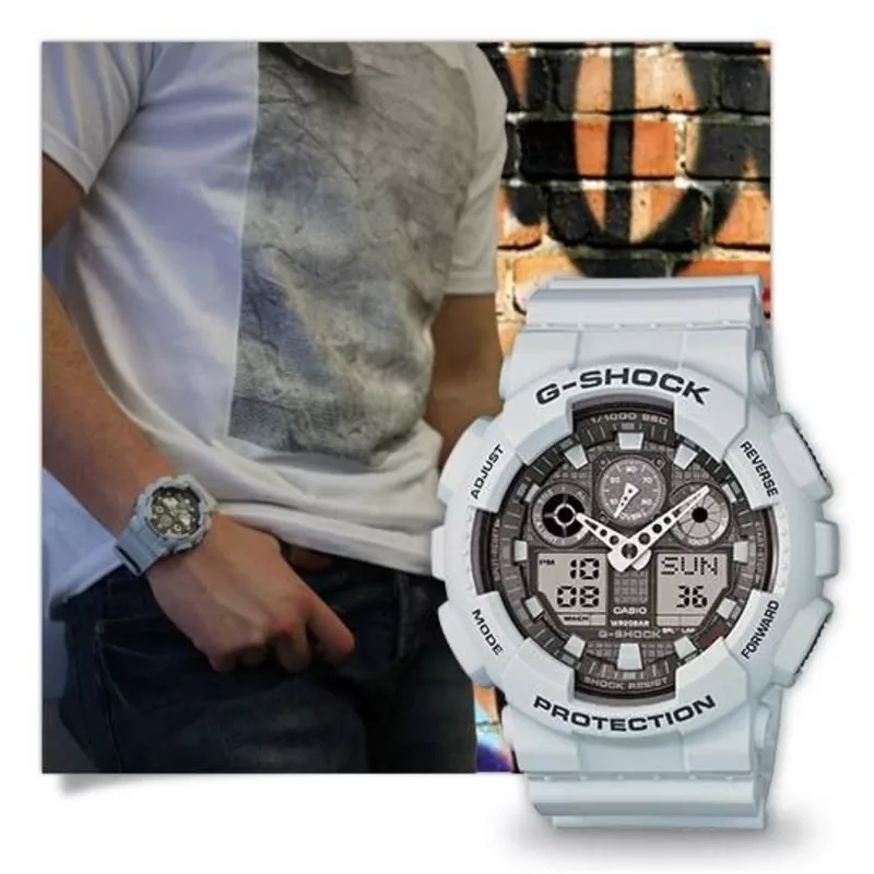 Мужские часы Casio G-Shock  GA100 Ice Grey (Оригинал) 3