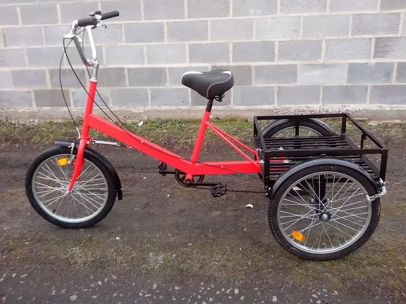 Велосипед трёхколёсный взрослый с корзиной для грузов 6