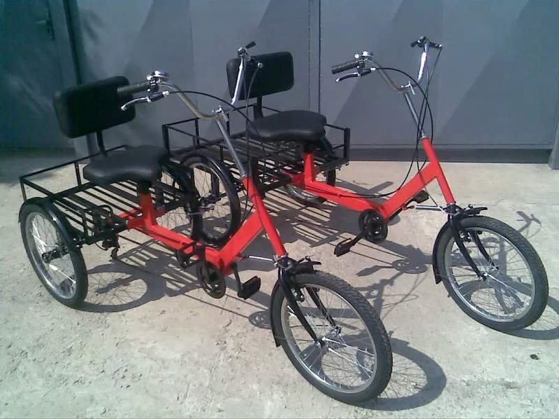 Велосипед трёхколёсный взрослый с корзиной для грузов 10