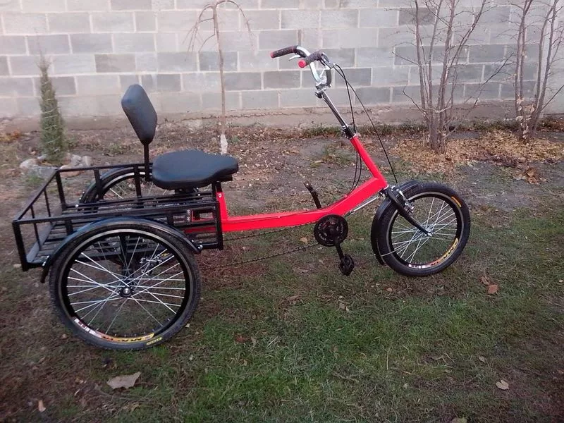 Велосипед трёхколёсный взрослый с корзиной для грузов 13
