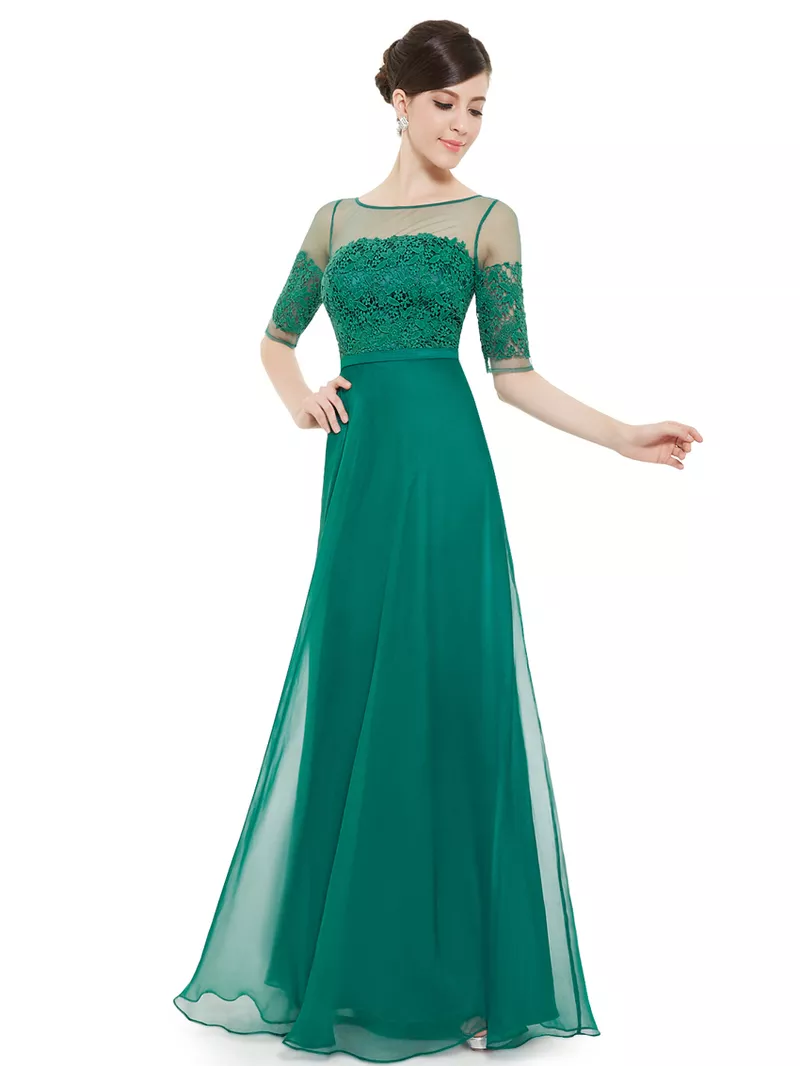 Зелёное вечернее платье большого размера 3