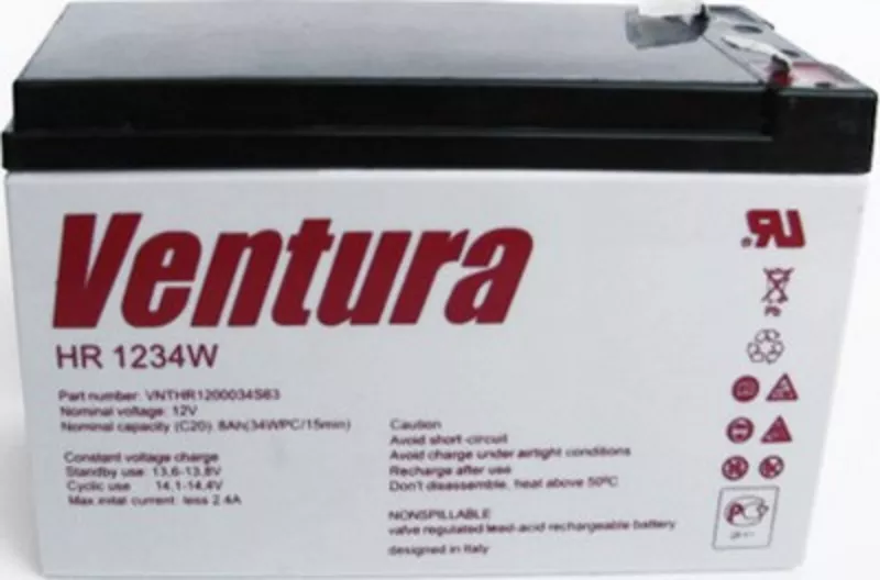Аккумулятор Ventura 12В/V 4-7-7, 2-9-12-18Ач/Ah до ИБП (в т.ч. замена,  