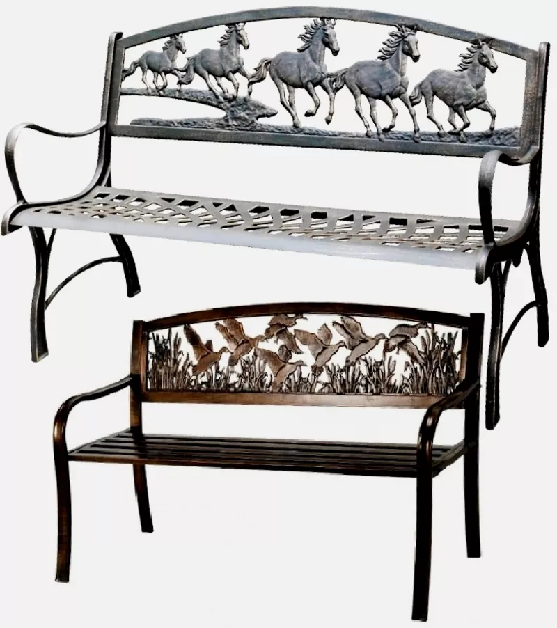 Скамейки для дачи,  столы на литой раме,  дачные ограды литые из металла 5