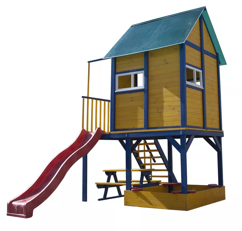 Детская площадка - домик с горкой 