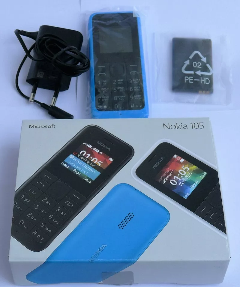 Продам новый Nokia 105 Dual Sim (Black,  Cyan) 9