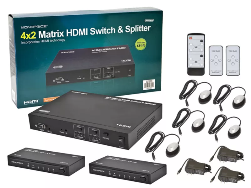 Матричный коммутатор hdmi 4×2 сат5/6 на 40 метров