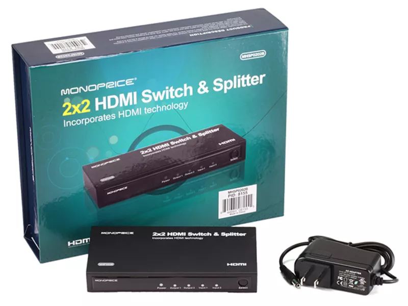 Матричный коммутатор HDMI 2х2,  свитч и сплиттер