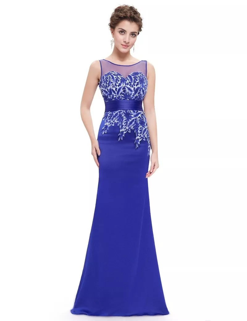 Великолепное синее вечернее платье 