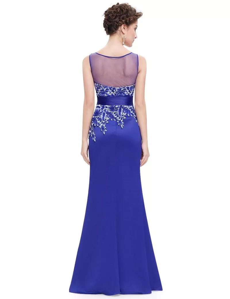 Великолепное синее вечернее платье  2